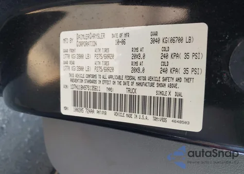 2007 Dodge Ram 1500 Slt/Trx4 Off Road/Sport из США, поврежденный, VIN 1D7HU18N97S135611